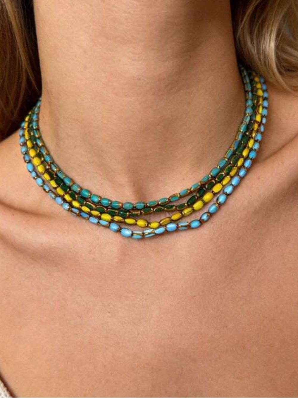 Turquoise Bead Necklace Q1156
